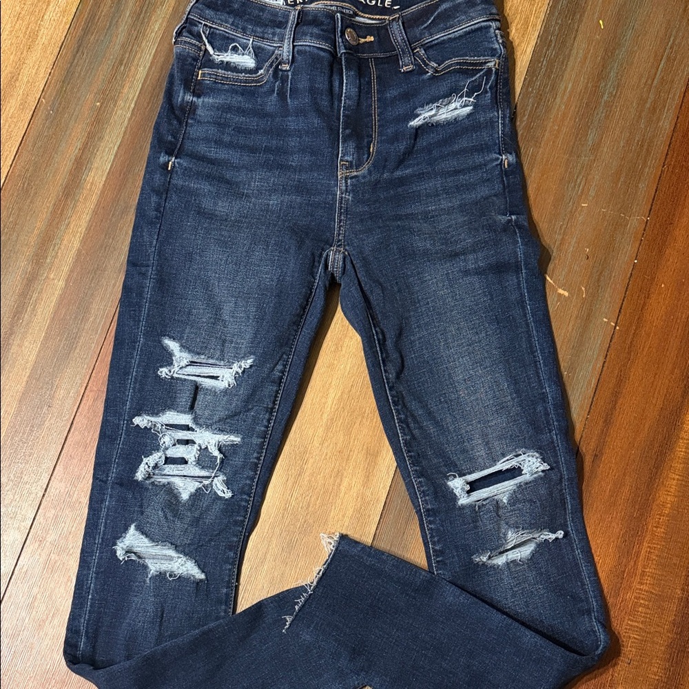 American Eagle Outfitters Distressed Navy Skinny Jeans BRAND NEW W/O TAGS